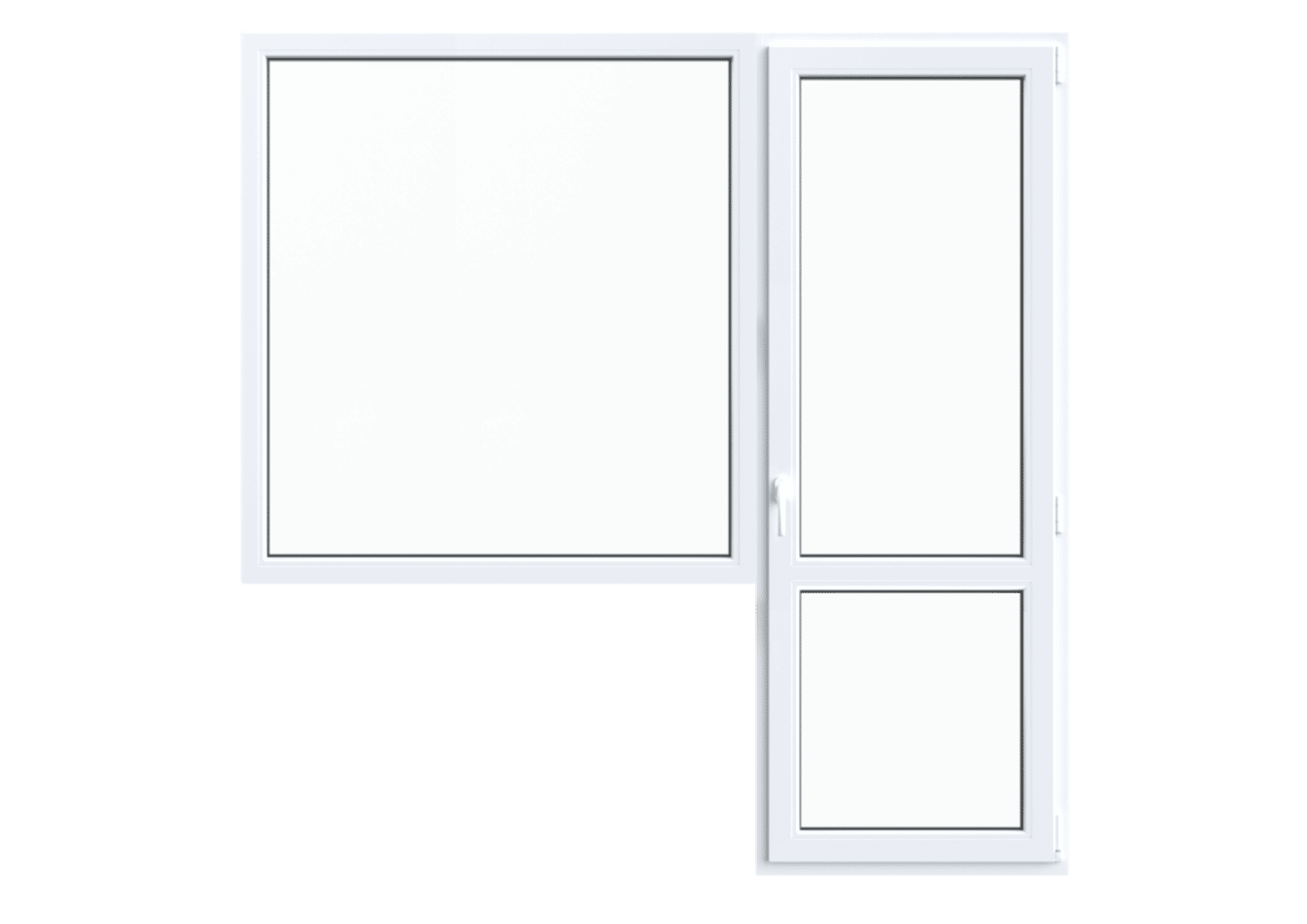 Балконный блок 1350х1380-650х2120