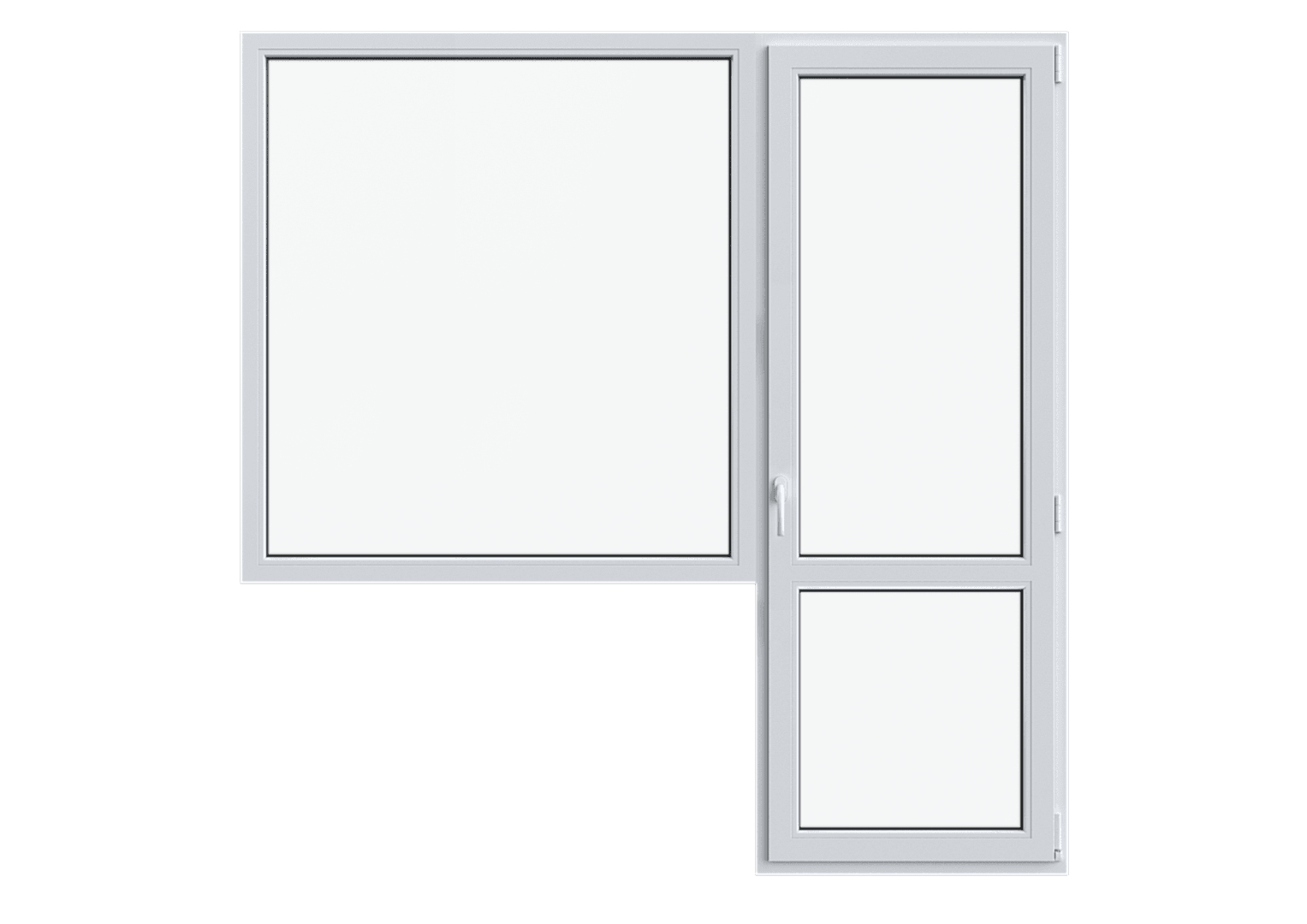 Балконный блок 1350х1380-650х2120